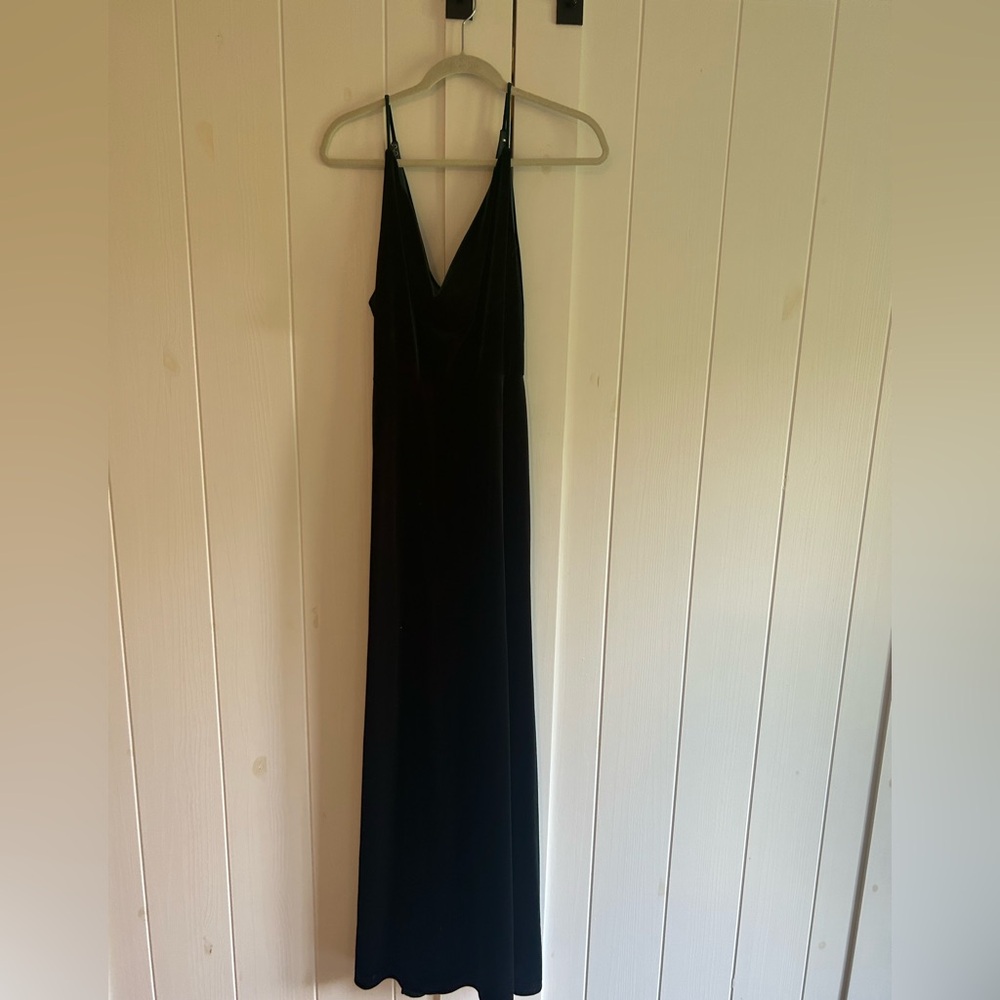 Jenny Yoo Forest Green Velour Dress